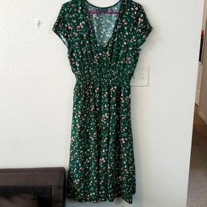 Green Floral Dress Large